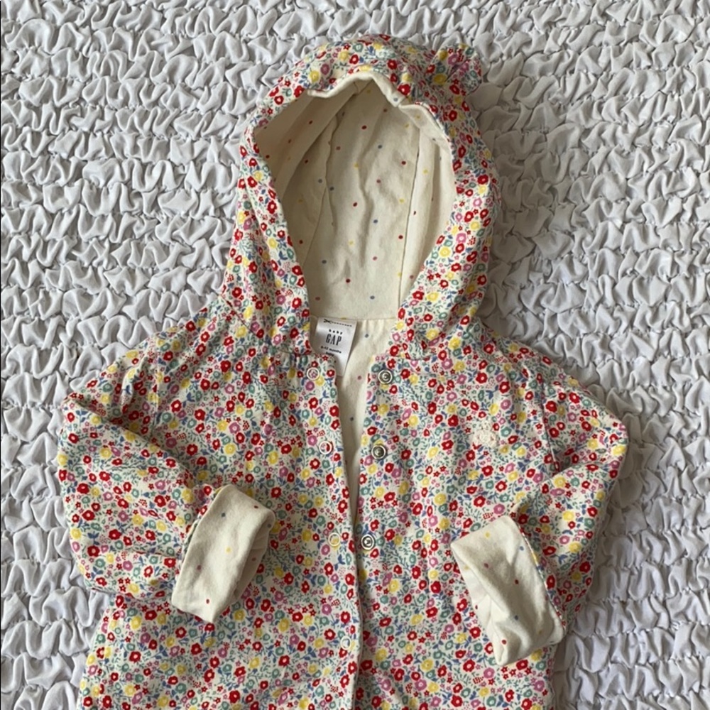 Baby gap reversible floral hoodie